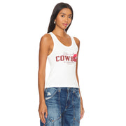 Kiss Me Cowboy - Rib Tank - White - The Laundry Room