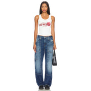 Kiss Me Cowboy - Rib Tank - White - The Laundry Room