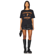 Champagne Cowboy  - Oversized Tee - Black - The Laundry Room