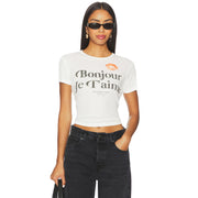 BONJOUR JE T'AIME SS - Baby Tee - White - The Laundry Room