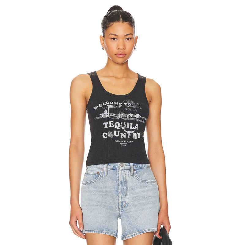 Tequila Country  - Rib Tank - Black Snow - The Laundry Room