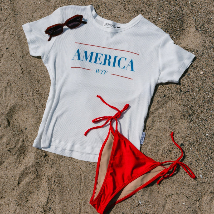America WTF - Baby Tee - White - The Laundry Room