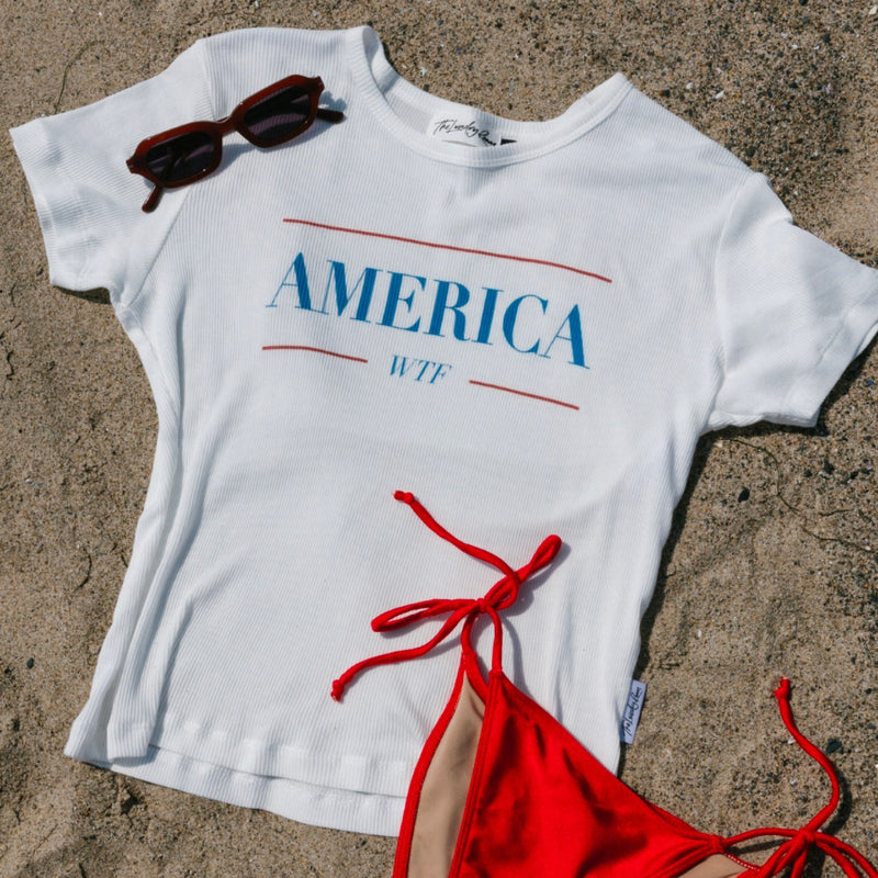 America WTF - Baby Tee - White - The Laundry Room