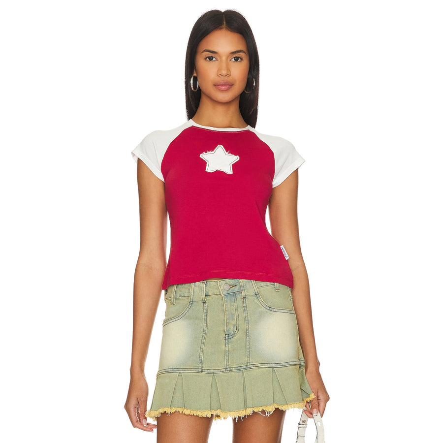 Stardom - Baby Tee - Red & White - The Laundry Room