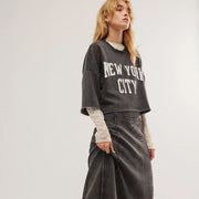 New York City Patchwork - Crop Jumper - Black Snow - The Laundry Room