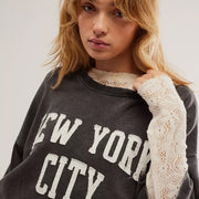 New York City Patchwork - Crop Jumper - Black Snow - The Laundry Room