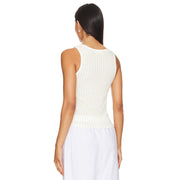 We Want Coke  - Rib Tank - White & Tan Stripe