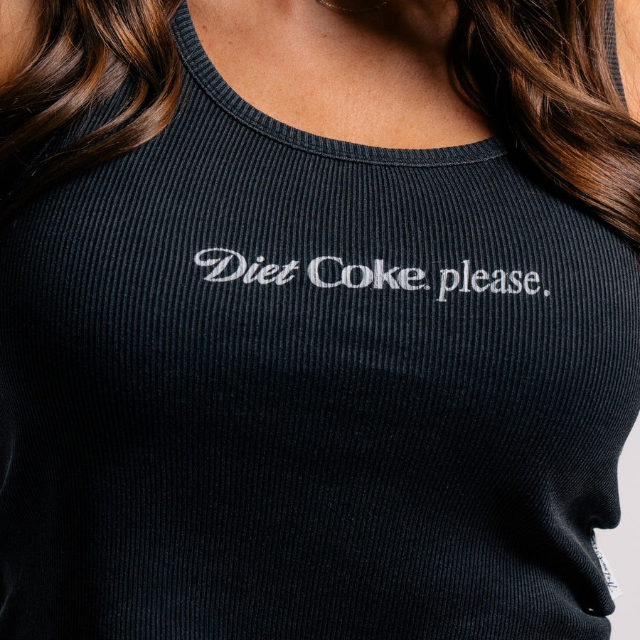 Diet Coke Please - Rib Tank - Black Snow