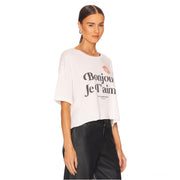 Hello I Love You - Crop Oversized Tee - White - The Laundry Room