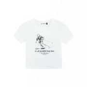 It's All Downhill From Here - Baby Tee - White - The Laundry Room