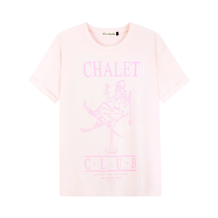 Chalet Club Apres Martini - Oversized Tee - Blush Pink