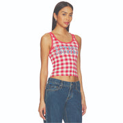 Cowboy Country Denim - Rib Tank - Red Gingham - The Laundry Room