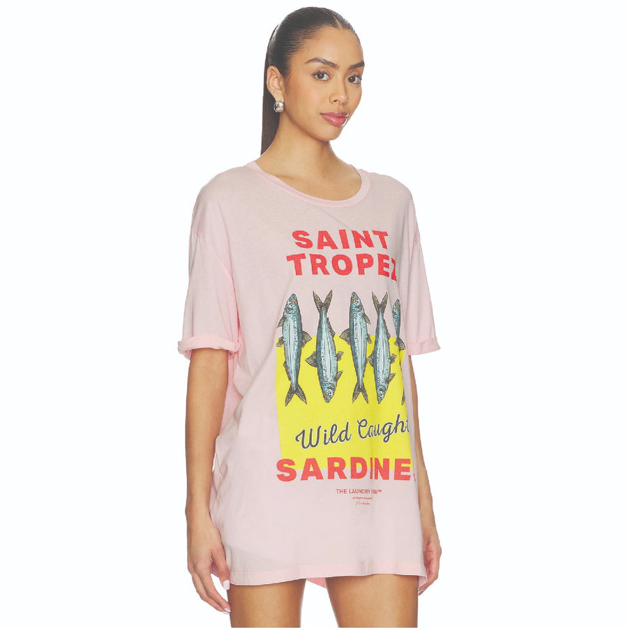 Saint Tropez Sardines - Oversized Tee - Blush Pink - The Laundry Room