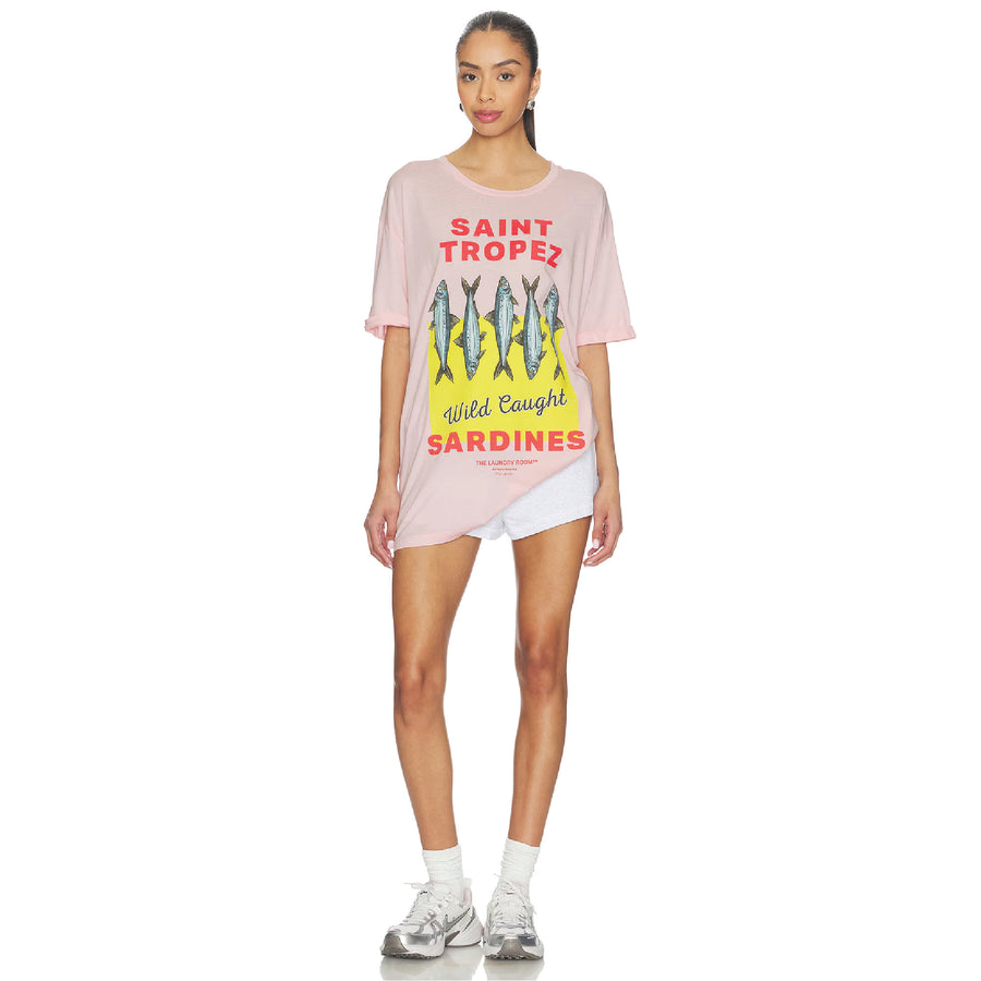 Saint Tropez Sardines - Oversized Tee - Blush Pink - The Laundry Room