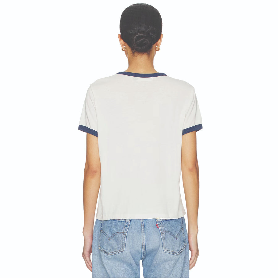 Catch Of The Day - Perfect Ringer Tee - Bone & Navy Snow