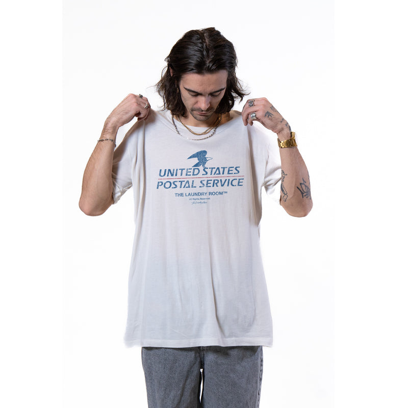 USPS Stack - Oversized Tee - Mens - White - The Laundry Room