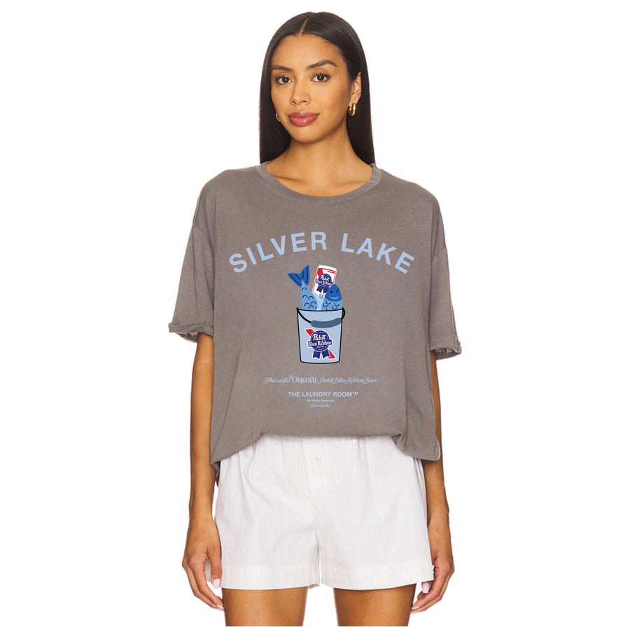 Silver Lake PBR Catch - Oversized Tee - Gravity Grey