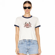 Ain't My First Lone Star Rodeo - Perfect Ringer Tee - Bone & Navy Snow