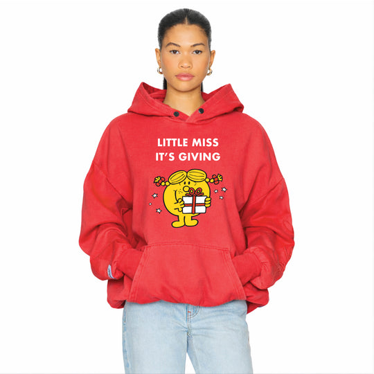 Little Miss It's Giving Season - Hideout Hoodie - Vintage Red