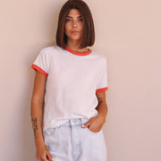 Essentials - Perfect Ringer Tee - White & Red - The Laundry Room