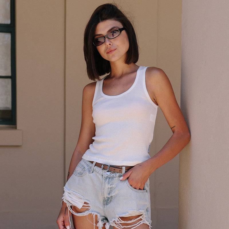Essentials - Rib Tank - White - The Laundry Room