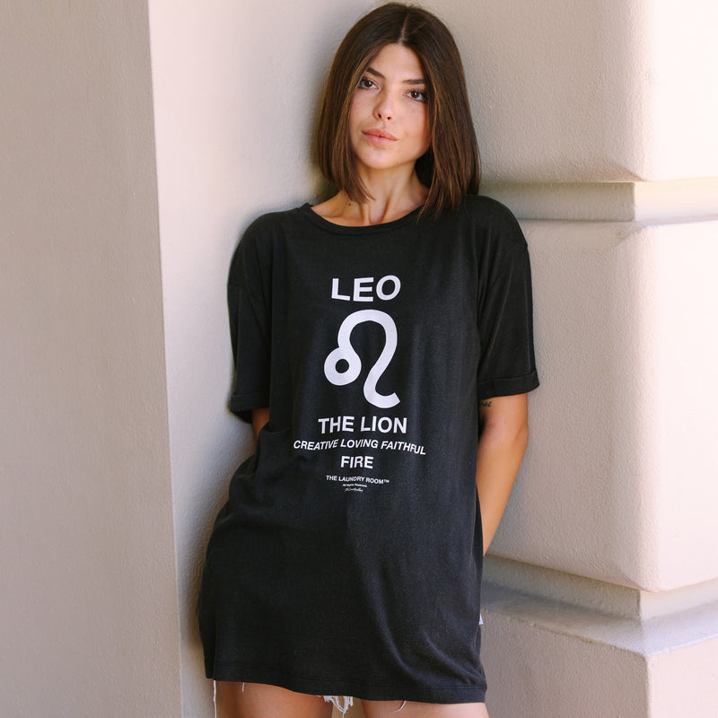 Leo Lion - Oversized Tee - Black Snow - The Laundry Room