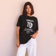 Virgo Goddess - Oversized Tee - Black Snow - The Laundry Room