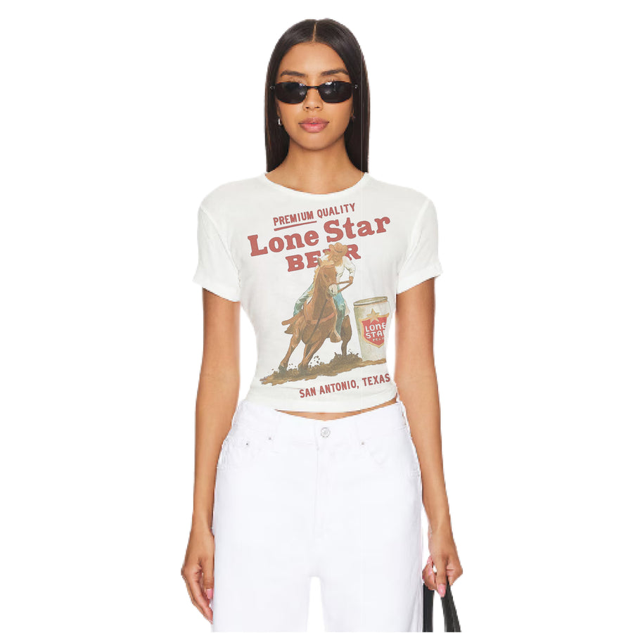 Lone Star Rounding the Can - Baby Tee - White - The Laundry Room