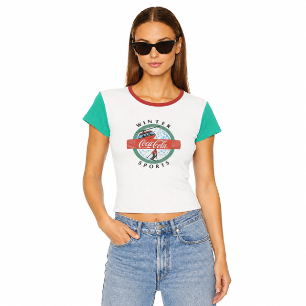 Coca Cola Winter Sports - Baby Tee - White & Green - The Laundry Room