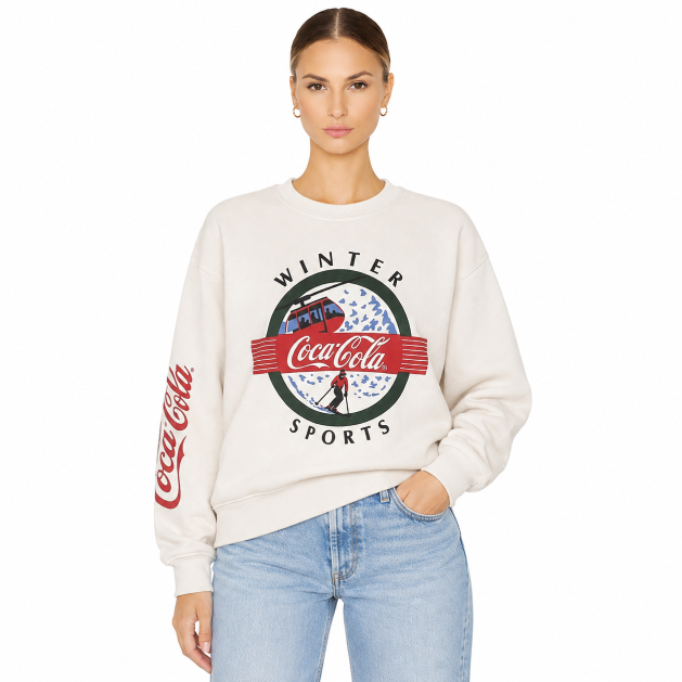 Coca Cola Winter Sport - Classic Crewneck Sweater - Bone - The Laundry Room