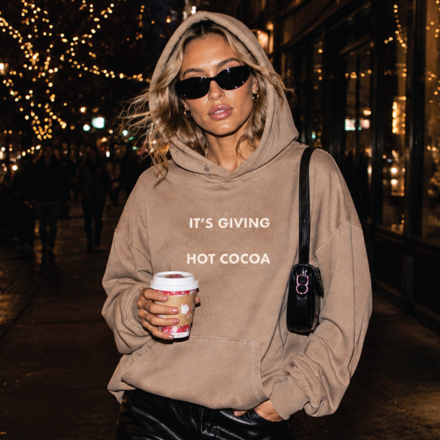 It's Giving Hot Cocoa - Hideout Hoodie - Camel Gold