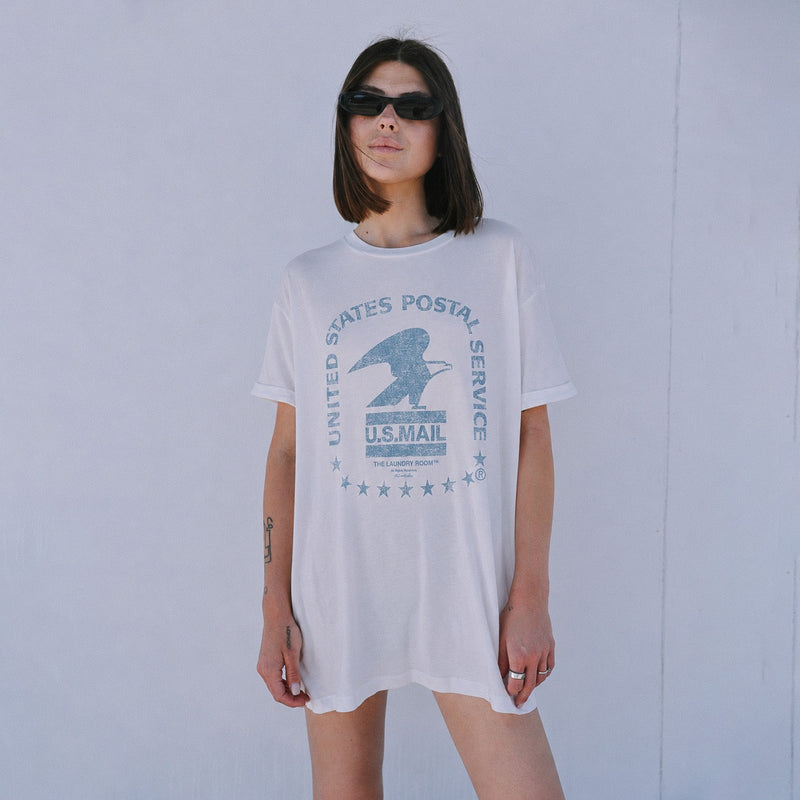 USPS - Oversized Tee - White - The Laundry Room