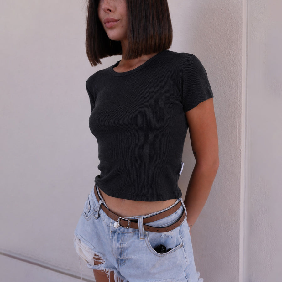 Essentials - Baby Tee - Black Snow - The Laundry Room