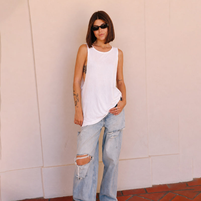 Essentials - Papa Tank - White - The Laundry Room
