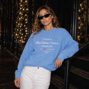 Blue Ribbon Christmas - Classic Crewneck Sweater - Chambray Blue