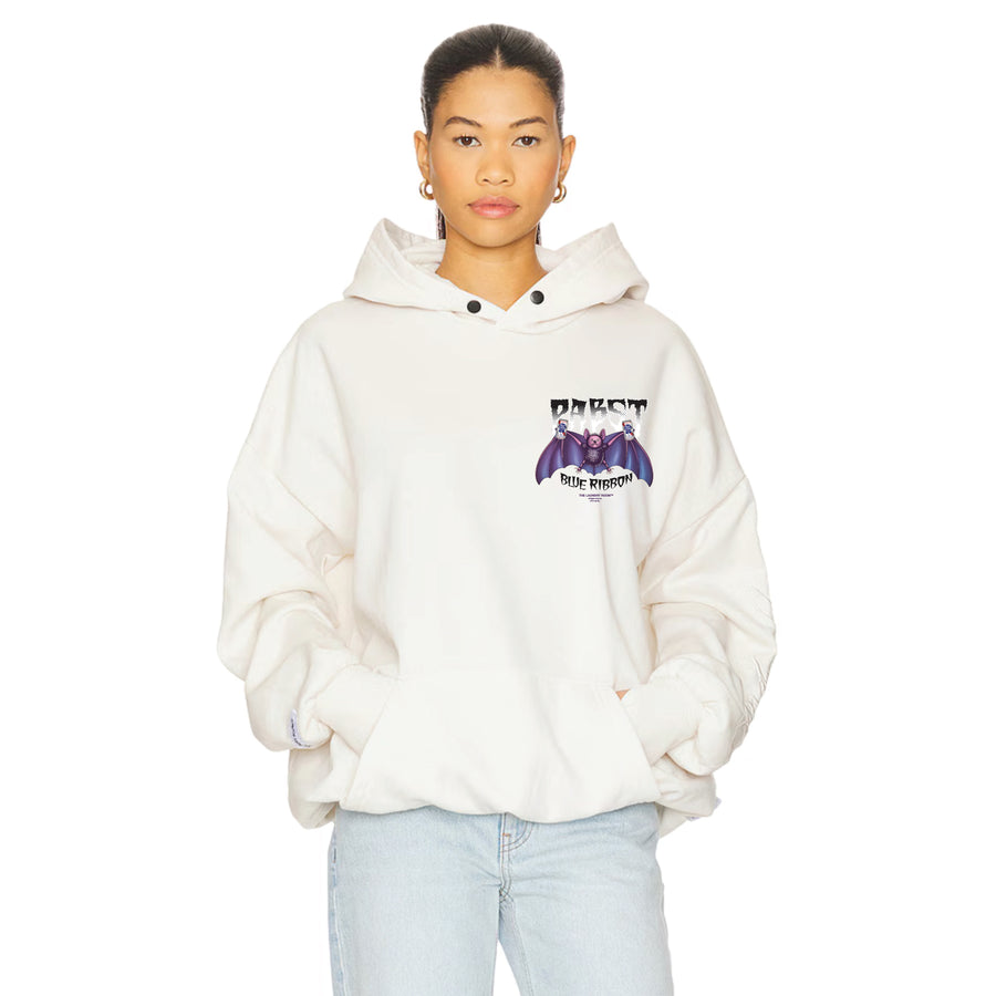 Pabst Blue Ribbon Bat - Hideout Hoodie - Bone