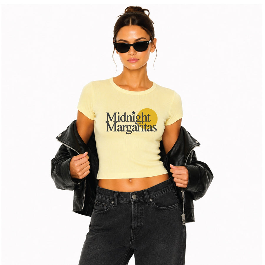 Midnight Margaritas - Baby Tee - Vintage Yellow