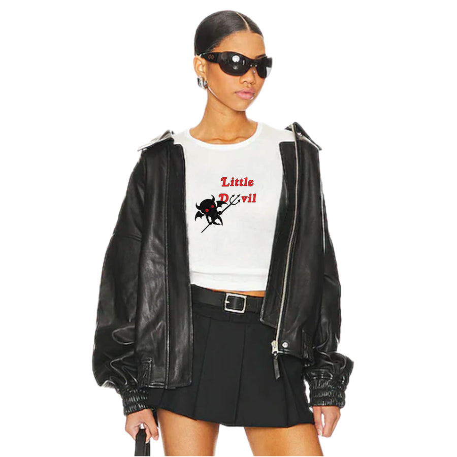 Little Devil - Baby Tee - White