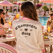 Champagne Gang - Silky PJ Set - Bone & Pink