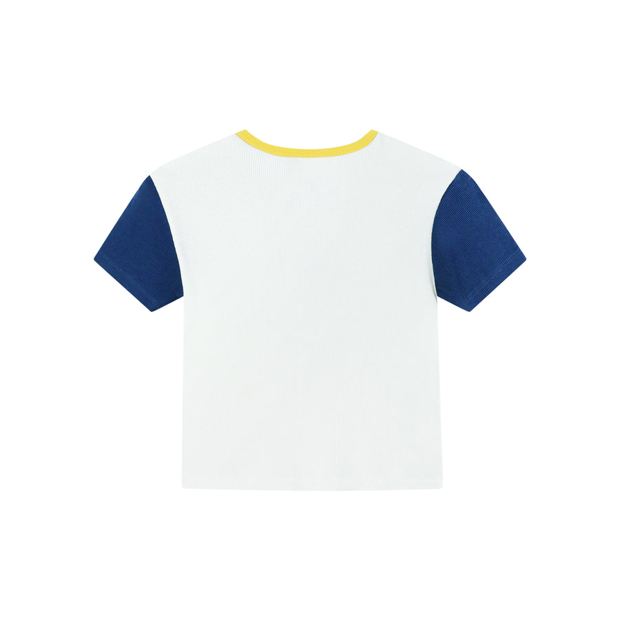 USPS Badge - Baby Tee - Bone & Navy Snow - The Laundry Room
